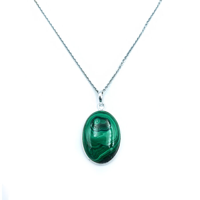 Χειροποίητο ασημένιο μενταγιόν Μαλαχίτης – Ο λίθος του μετασχηματισμού