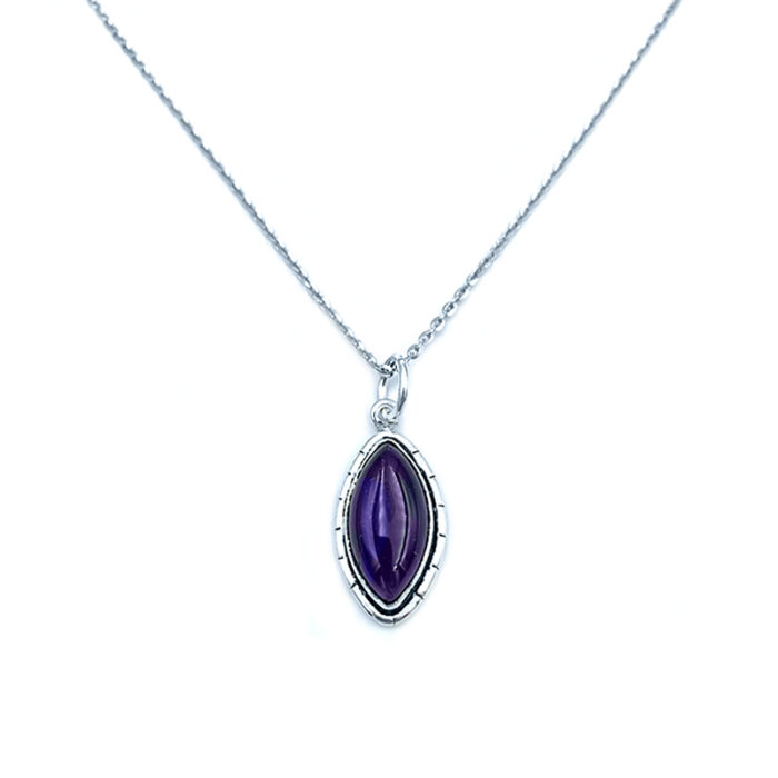 Χειροποίητο Μενταγιόν Αμέθυστος από ασήμι 925° – Ο λίθος της ηρεμίας και της πίστης