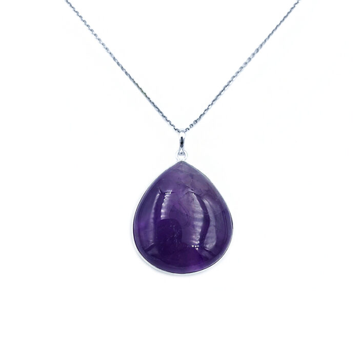 Χειροποίητο Μενταγιόν Αμέθυστος από ασήμι 925° – Ο λίθος της ηρεμίας και της πίστης