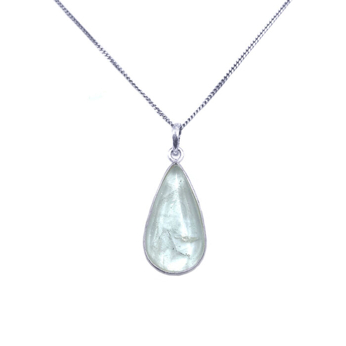 Χειροποίητο ασημένιο μενταγιόν Λευκός Χαλαζίας (δάκρυ) – Ο βασιλιάς των λίθων