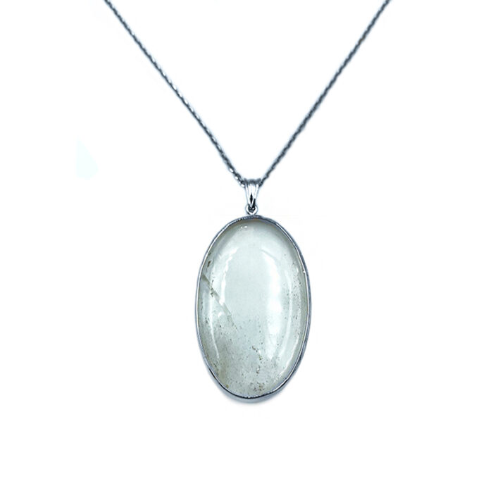 Χειροποίητο ασημένιο μενταγιόν Λευκός Χαλαζίας – Ο βασιλιάς των λίθων