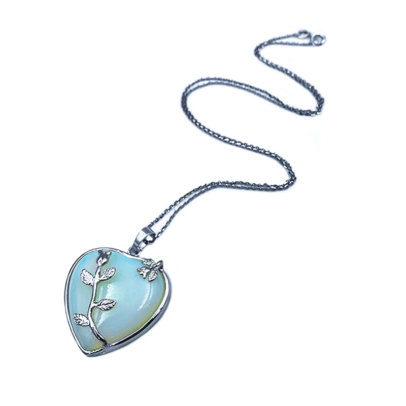 Μενταγιόν Φεγγαρόπετρα (Moonstone) (καρδιά - λουλούδια) – Ο λίθος της διαίσθησης - Image 2