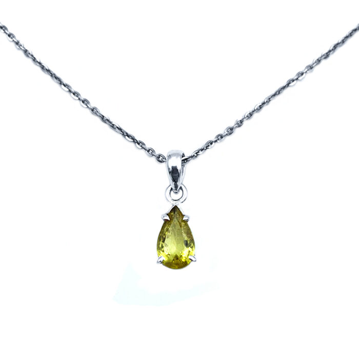 Χειροποίητο μενταγιόν από ασήμι 925° με Κίτρινη Τουρμαλίνη (3 Carat) - Ο λίθος της διαύγειας