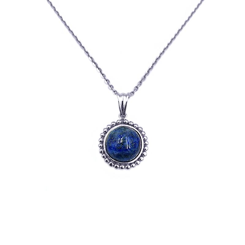 Χειροποίητο φυλαχτό με Λάπις λάζουλι (Lapis Lazuli) και ασήμι 925° - Ο λίθος της αυτοπεποίθησης