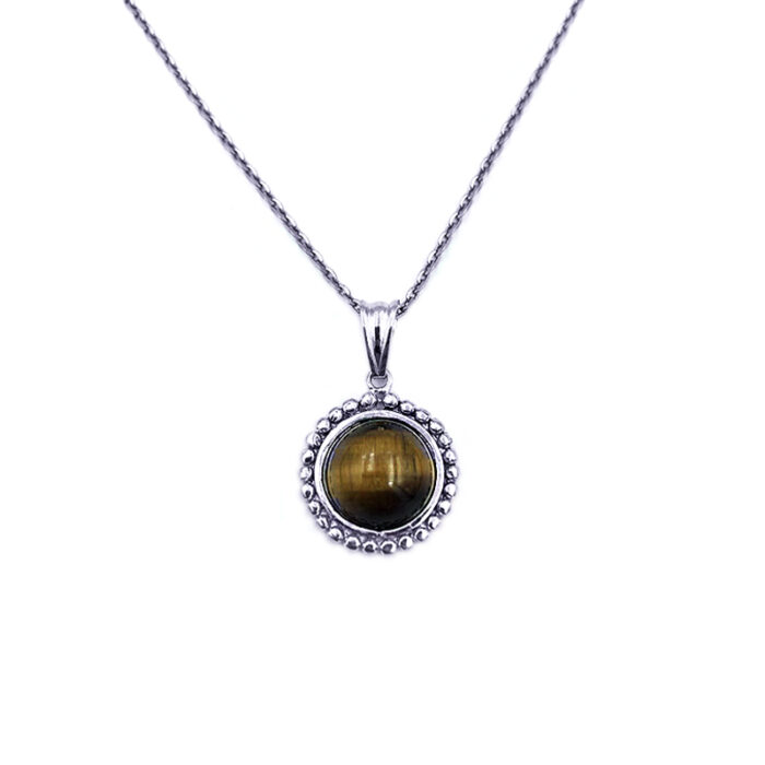 Χειροποίητο ασημένιο μενταγιόν Μάτι της Τίγρης – Ο λίθος κατά της αρνητικότητας