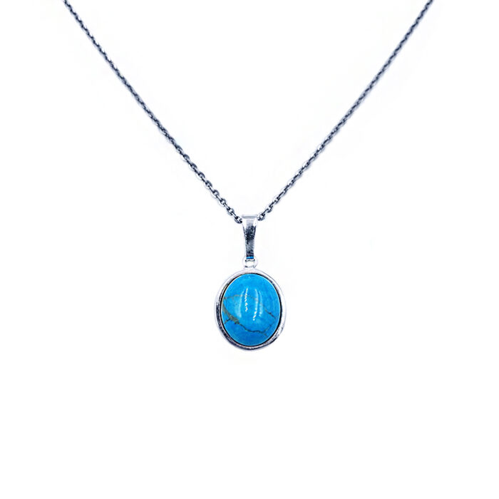 Χειροποίητο ασημένιο μενταγιόν Χαολίτης (οβάλ) – Ο μεταφυσικός λίθος