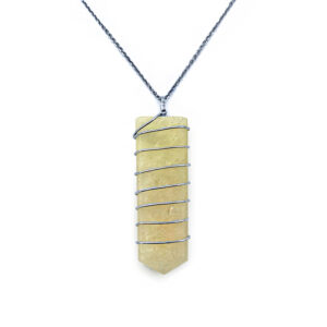 Χειροποίητο ασημένιο φυλαχτό με Κίτρινη Αβεντουρίνη (σπείρα) – Ο λίθος της εσωτερικής ορμής