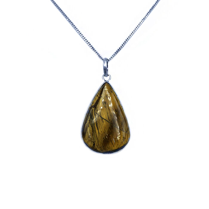 Χειροποίητο ασημένιο μενταγιόν Μάτι της Τίγρης δάκρυ – Ο λίθος κατά της αρνητικότητας