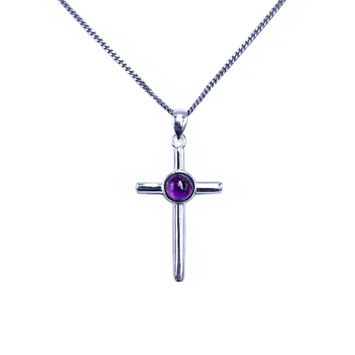 Χειροποίητος ασημένιος σταυρός Αμέθυστος – Ο λίθος της ηρεμίας και της πίστης