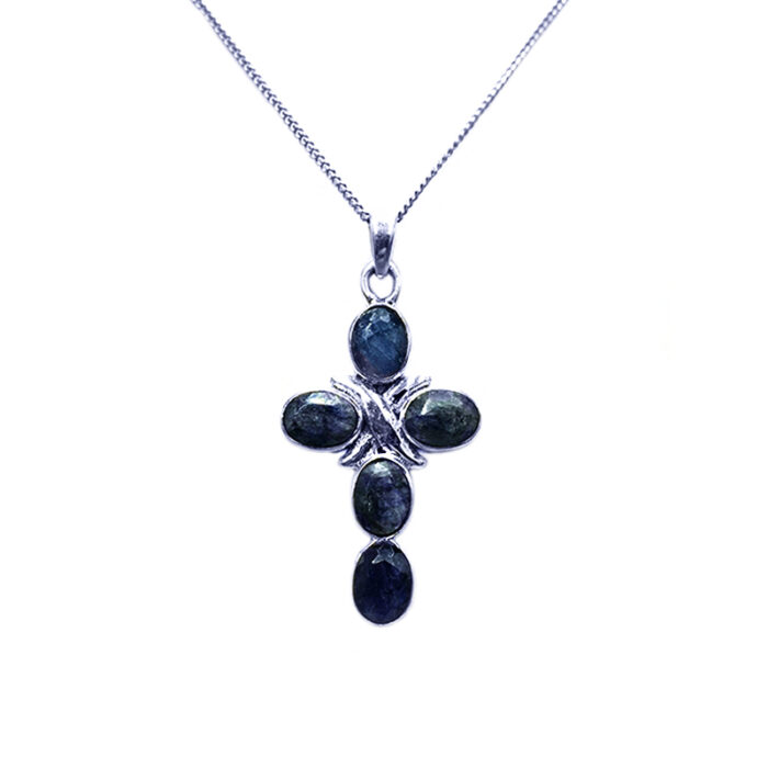Χειροποίητος ασημένιος σταυρός με Μπλε Ζαφείρι – Ο Βασιλικός πολύτιμος λίθος