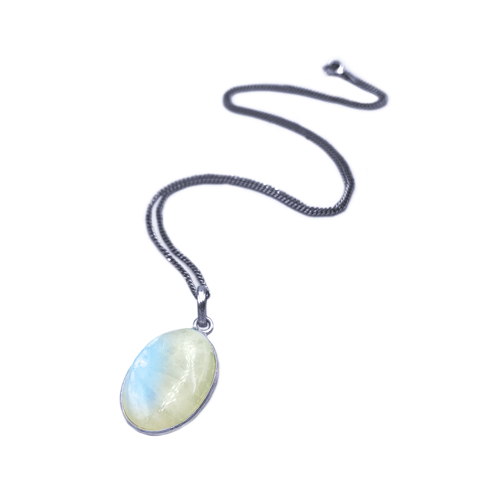 Ασημένιο χειροποίητο μενταγιόν με οβάλ Φεγγαρόπετρα (Moonstone) - Ο λίθος της διαίσθησης - Image 2