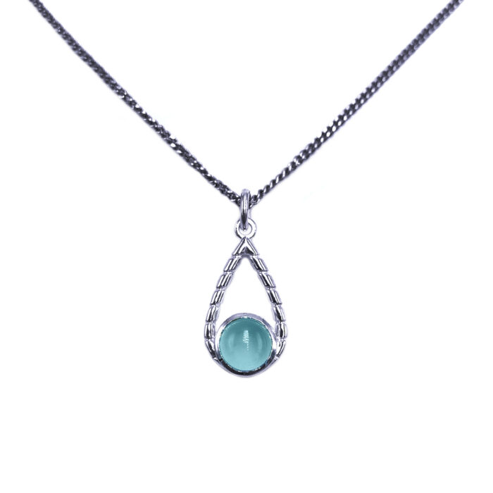 Χειροποίητο Ασημένιο Μενταγιόν Χαλκηδόνιος – Ο λίθος της σταθερότητας και ισορροπίας