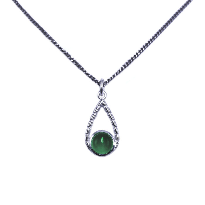 Χειροποίητο Ασημένιο Μενταγιόν με Πράσινη Αβεντουρίνη – Ο λίθος της τύχης