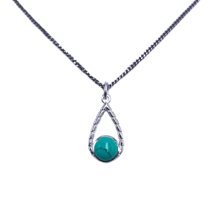 Χειροποίητο μενταγιόν με Τιρκουάζ (Turquoise) από ασήμι 925° – Ο λίθος του έρωτα