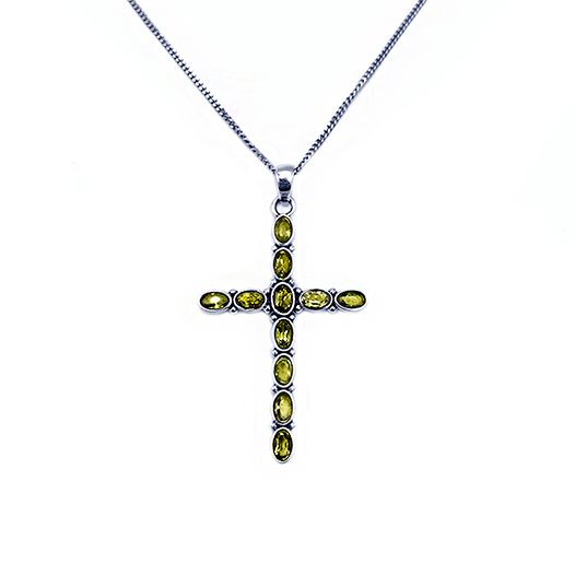 Χειροποίητος Ασημένιος Σταυρός Κιτρίνης (Citrine) – Ο λίθος του πλούτου και της ευημερίας