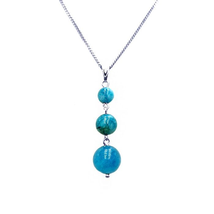 Χειροποίητο Ασημένιο Μενταγιόν Μπλε Αχάτης του Ωκεανού – Ο λίθος της ψυχικής ηρεμίας