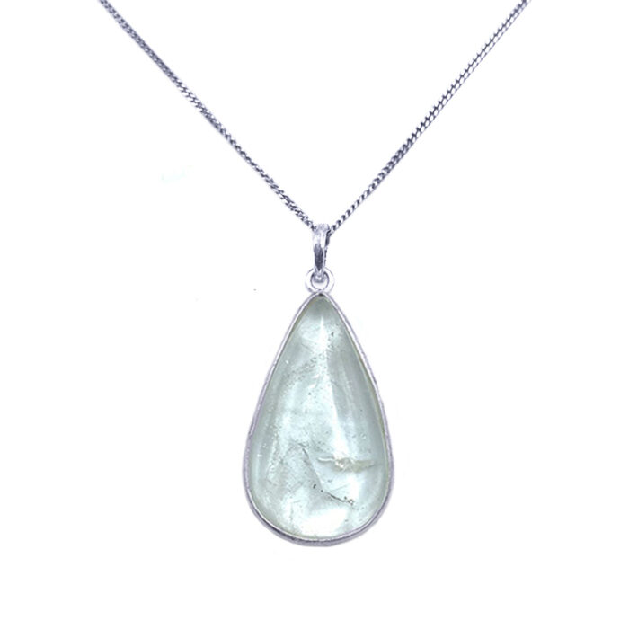 Χειροποίητο ασημένιο μενταγιόν Λευκός Χαλαζίας (δάκρυ) – Ο βασιλιάς των λίθων