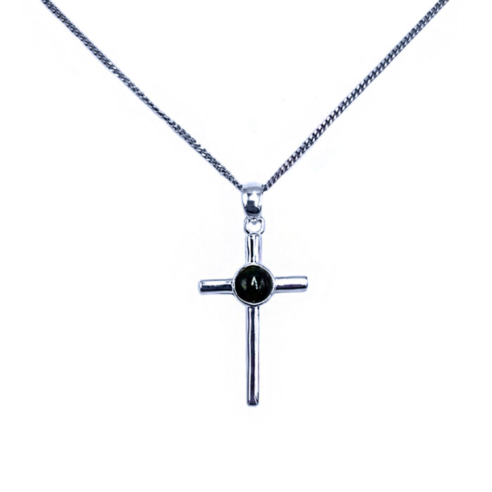 Χειροποίητος ασημένιος σταυρός Μαύρος Όνυχας – Ο λίθος της αντοχής και της επιμονής