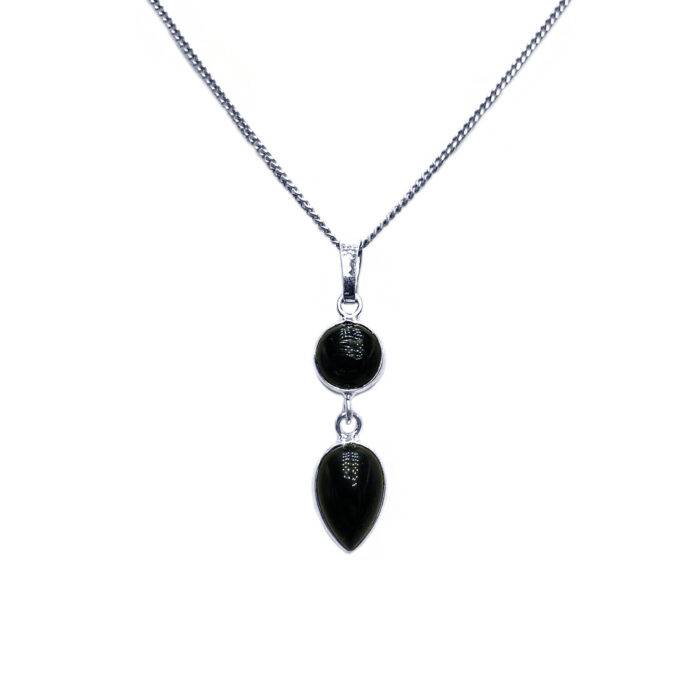 Χειροποίητο Ασημένιο μενταγιόν Μαύρος Όνυχας – Ο λίθος της αντοχής και της επιμονής
