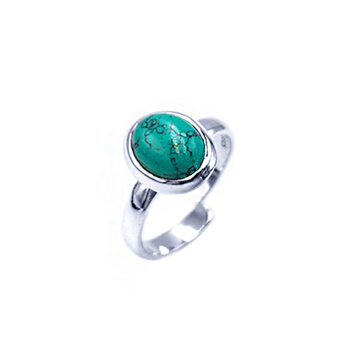 Χειροποίητο δαχτυλίδι με Τιρκουάζ (Turquoise) οβάλ από ασήμι 925° – Ο λίθος του έρωτα