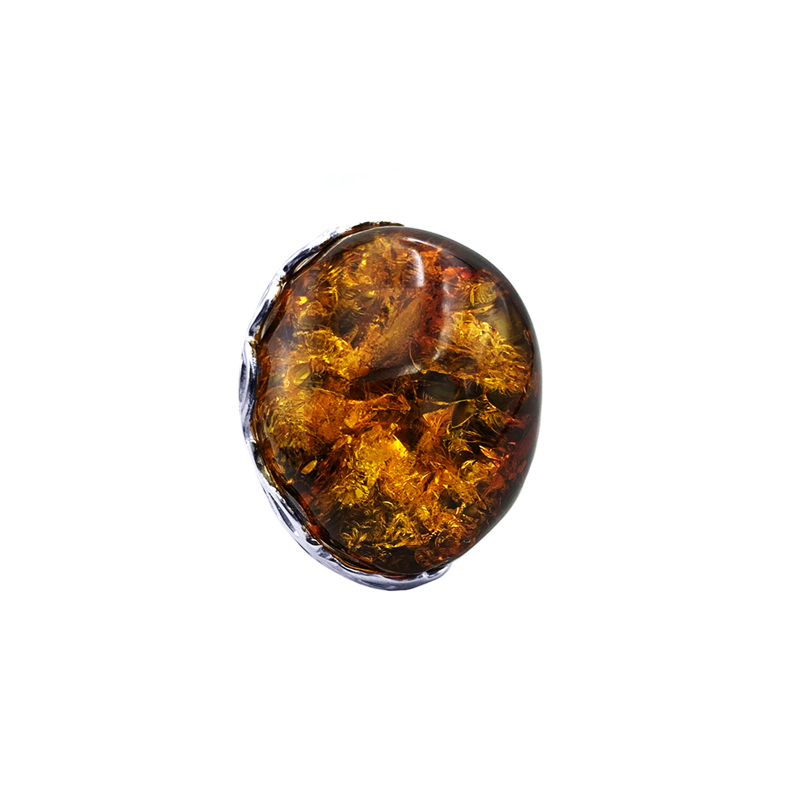 Χειροποίητο ασημένιο δαχτυλίδι με Κεχριμπάρι (2.8 Χ 2.2cm) – Ο αυτοκρατορικός λίθος - Image 3