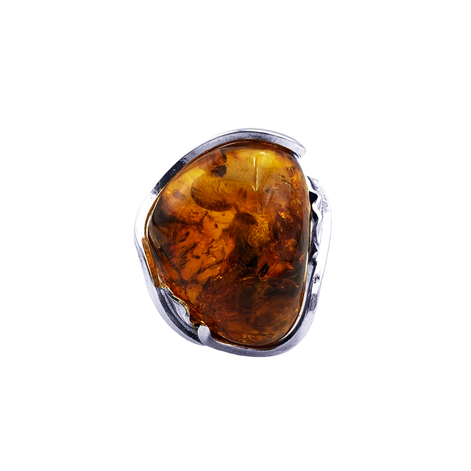 Χειροποίητο ασημένιο δαχτυλίδι με Κεχριμπάρι (2,0 Χ 1,7cm) – Ο αυτοκρατορικός λίθος - Image 4