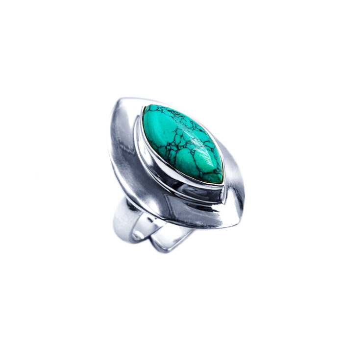 Χειροποίητο δαχτυλίδι με Τιρκουάζ (Turquoise) από ασήμι 925° – Ο λίθος του έρωτα