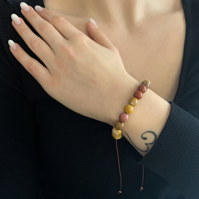 Βραχιόλι macrame Μουκαΐτη 8mm - Ο λίθος του ενστίκτου - Image 2