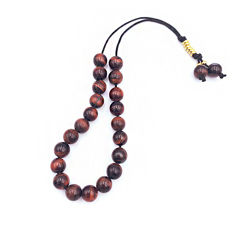 Χειροποίητο κομπολόι με Κόκκινο Μάτι της Τίγρης– Ο λίθος της δύναμης - Image 2