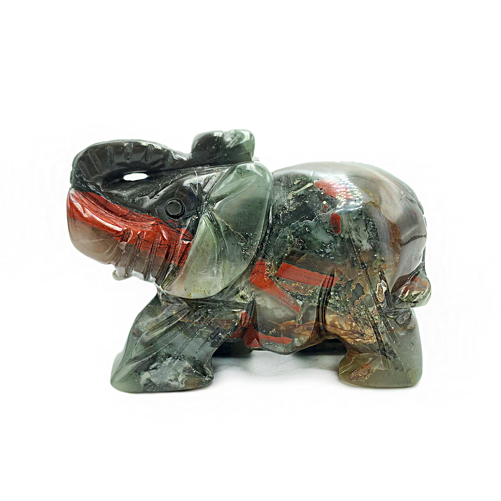 Ελεφαντάκι (μεγάλο) με Αιματόπετρα (Bloodstone) – Ο λίθος του θάρρους - Image 2