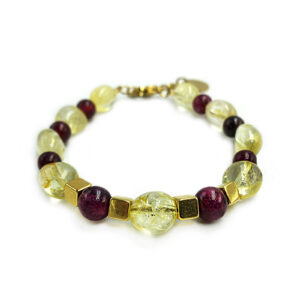 Χειροποίητο βραχιόλι Κιτρίνης και Γρανάτης