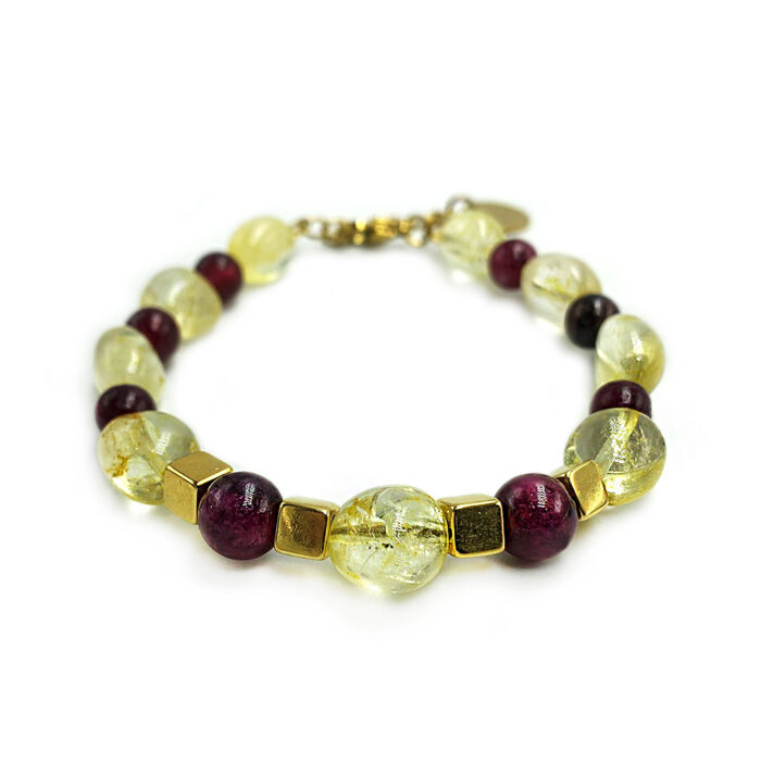 Χειροποίητο βραχιόλι Κιτρίνης και Γρανάτης