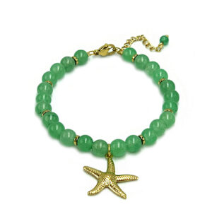 Χειροποίητο βραχιόλι (αστερίας) Πράσινη Αβεντουρίνη – Ο λίθος της τύχης