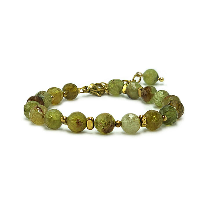 Χειροποίητο βραχιόλι Πράσινος Γρανάτης (Ουβαροβίτης) 6mm ταγέ – Ο λίθος της ενέργειας και της αρμονίας