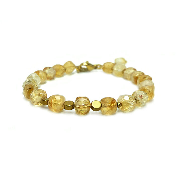 Χειροποίητο βραχιόλι Κιτρίνης (Citrine) ταγέ - Ο λίθος του πλούτου και της ευημερίας