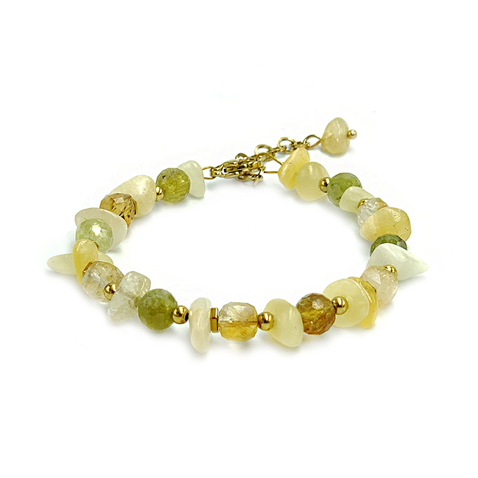 Χειροποίητο βραχιόλι Κιτρίνης (Citrine) και Πράσινος Γρανάτης (Ουβαροβίτης) - Image 2