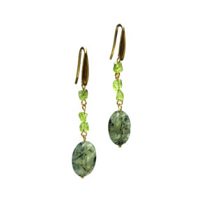 Χειροποίητα σκουλαρίκια Πρενίτης και Περίδοτο (Peridot)