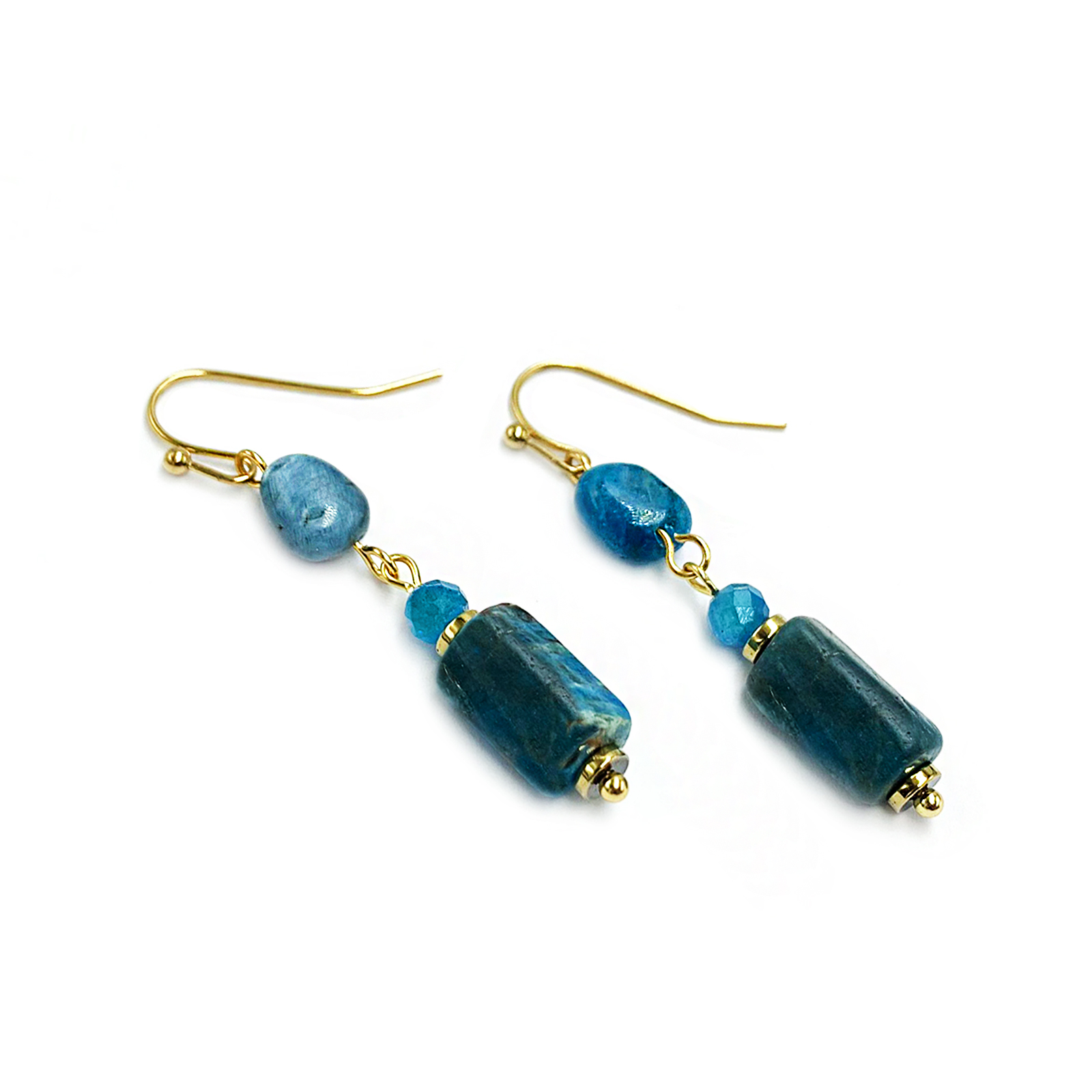 Χειροποίητα σκουλαρίκια Μπλε Απατίτης - Ο λίθος της ενθάρρυνσης - Image 2