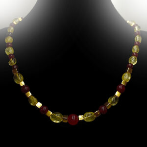 Χειροποίητο κολιέ Κιτρίνης και Γρανάτης