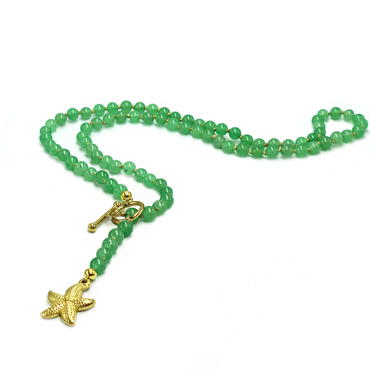 Χειροποίητο κολιε (αστερίας) Πράσινη Αβεντουρίνη – Ο λίθος της τύχης