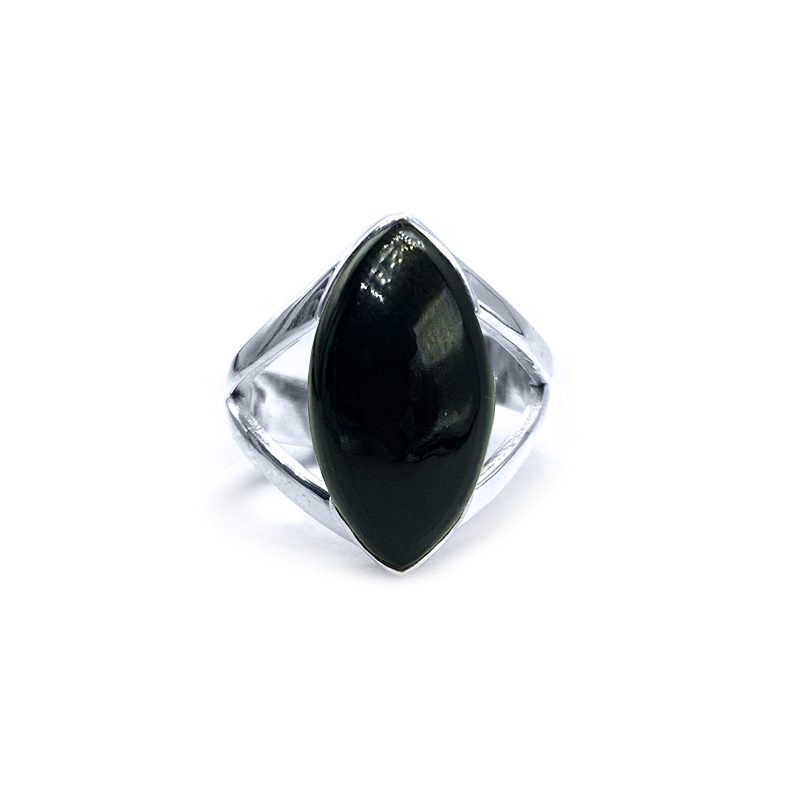 Χειροποίητο ασημένιο δαχτυλίδι Μαύρος Όνυχας (ναβετα) – Ο λίθος της αντοχής και της επιμονής - Image 2