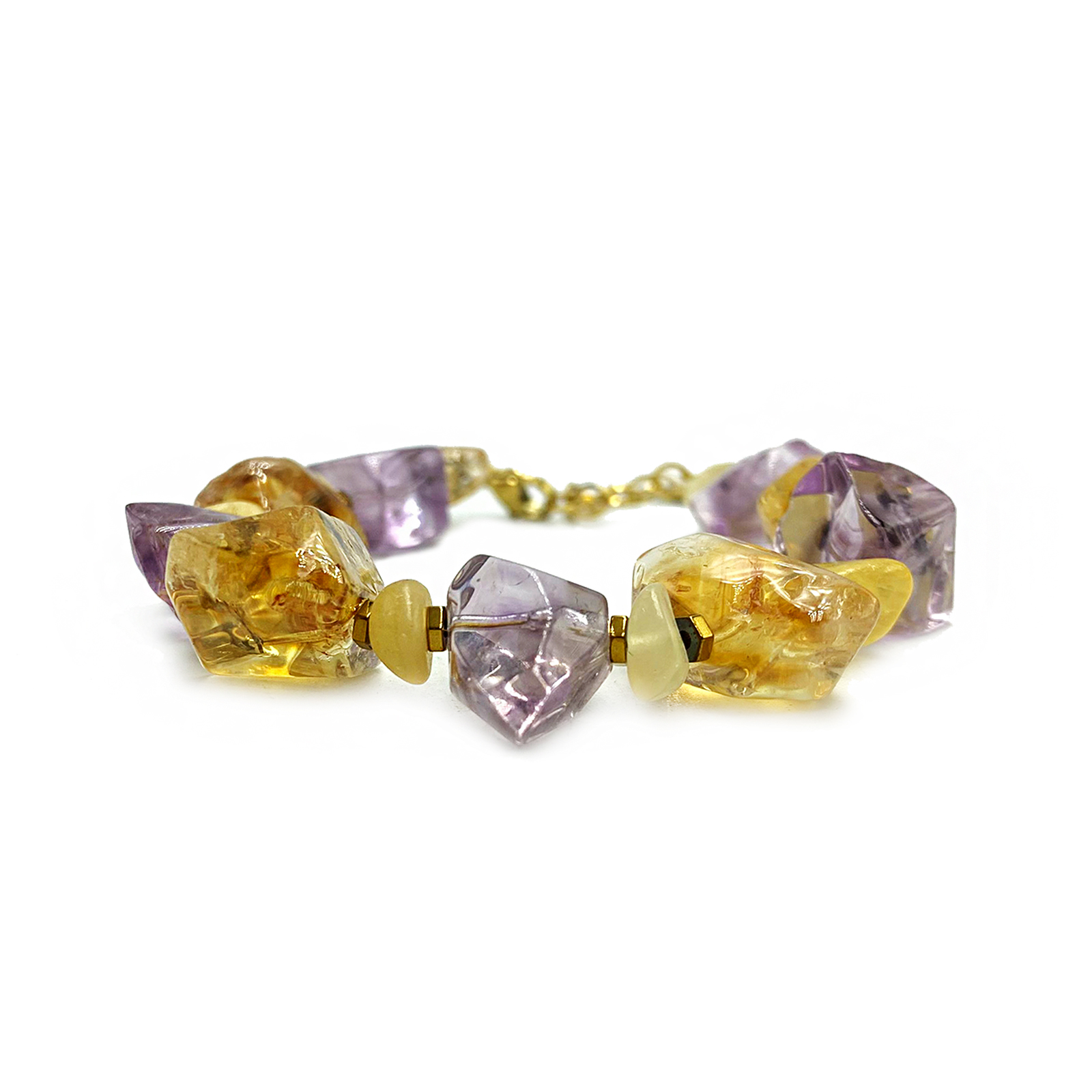 Χειροποίητο βραχιόλι Αμέθυστος – Κιτρίνης (Citrine) – Αιματίτης - Image 2